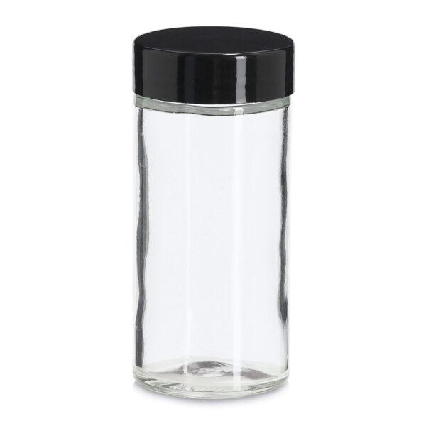 Gewürzglas mit Kunststoffdeckel, 90 ml, schwarz