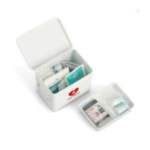 Medizinbox, Metall, weiß