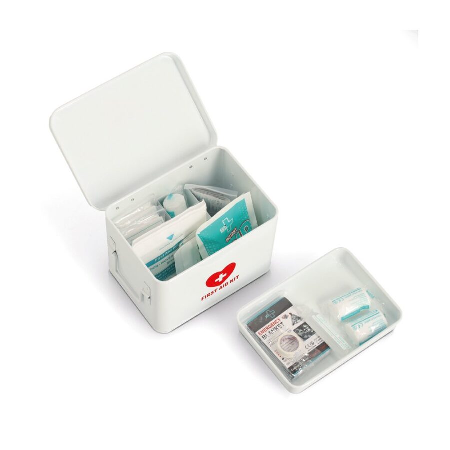 Medizinbox, Metall, weiß