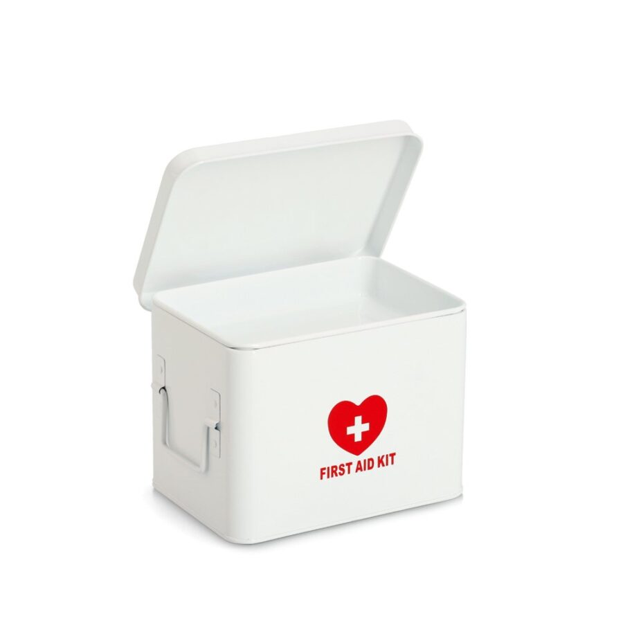 Medizinbox, Metall, weiß