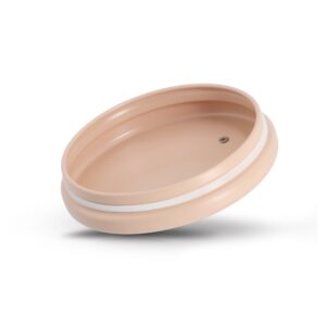 Vorratsdose, 850 ml, Metall/Gummibaum, mandel