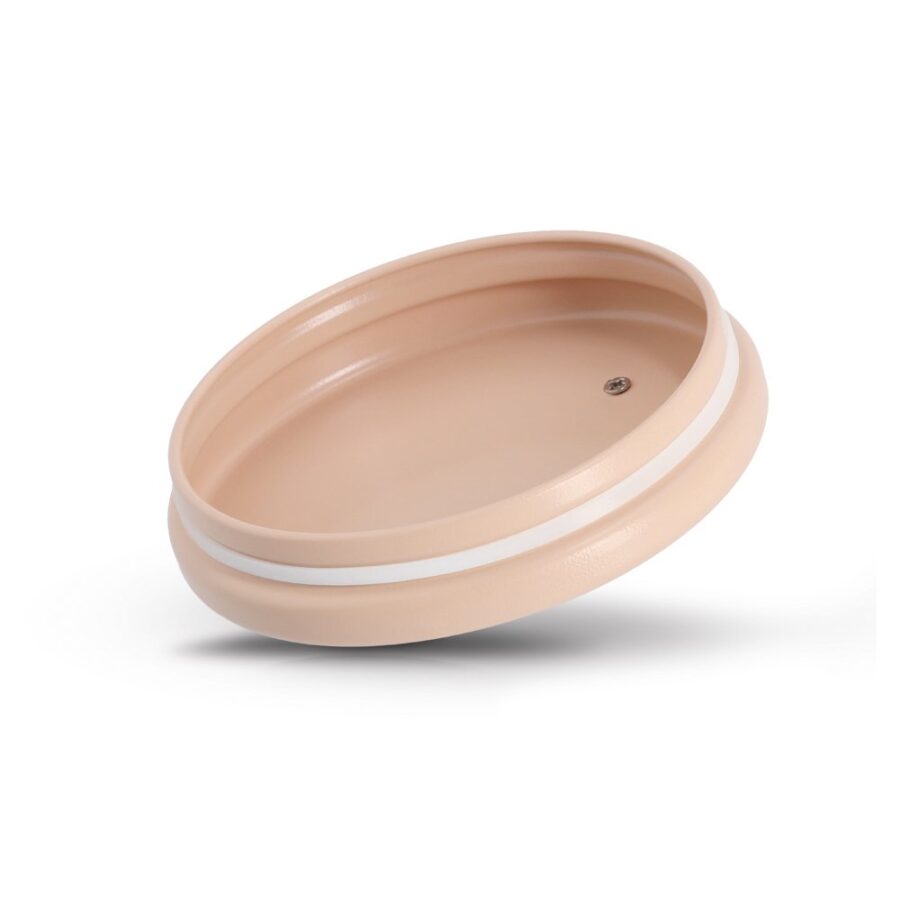 Vorratsdose, 850 ml, Metall/Gummibaum, mandel