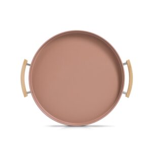 Serviertablett, Metall/Gummibaum, mocca