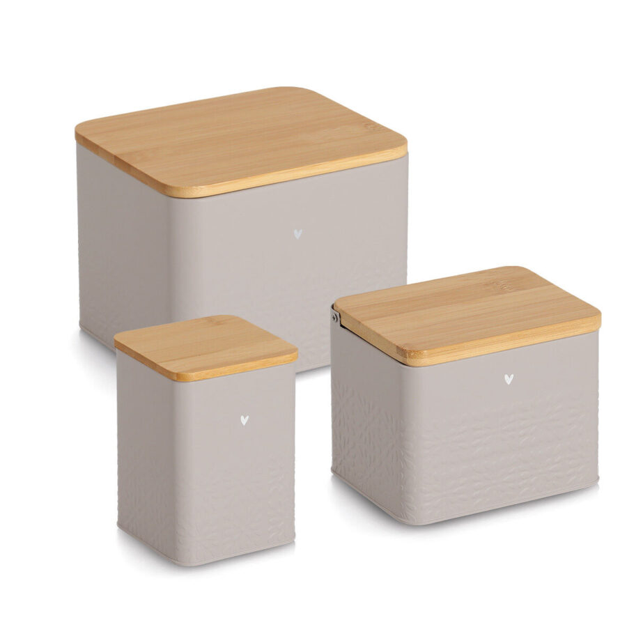 Vorratsdose "Heart" mit Bambusdeckel klappbar,
