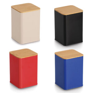 Vorratsdose mit Bambusdeckel, 1100 ml, Metall