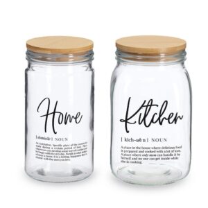 Vorratsglas "Home" m. Bambusdeckel, 1000 ml