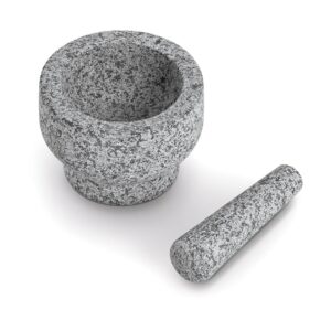 Mörser & Stößel-Set, Granit, grau