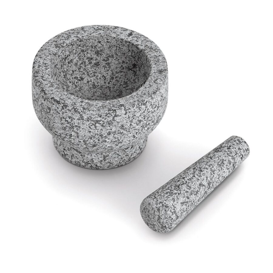 Mörser & Stößel-Set, Granit, grau