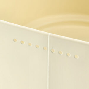 Brotkasten m. Bambusdeckel, Metall, gelb