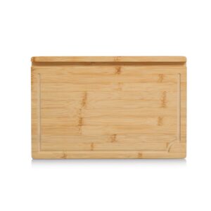 Schneidebrett m. Tablett & Tablet-Halter, Bambus/