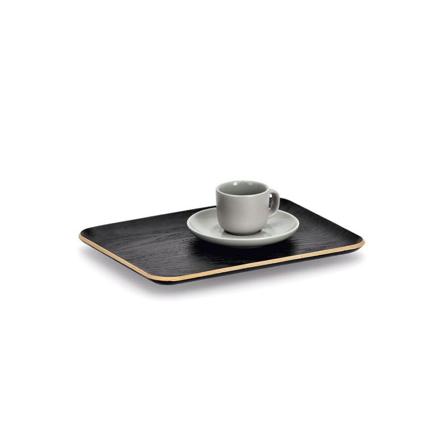 Serviertablett, Holz/Wengefurnier, schwarz