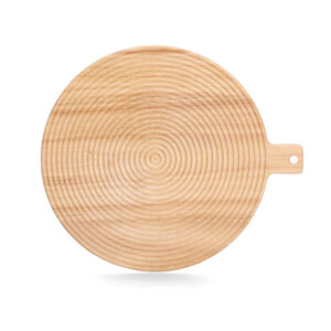 Schneidebrett m. Griff "Stripes", Gummibaum