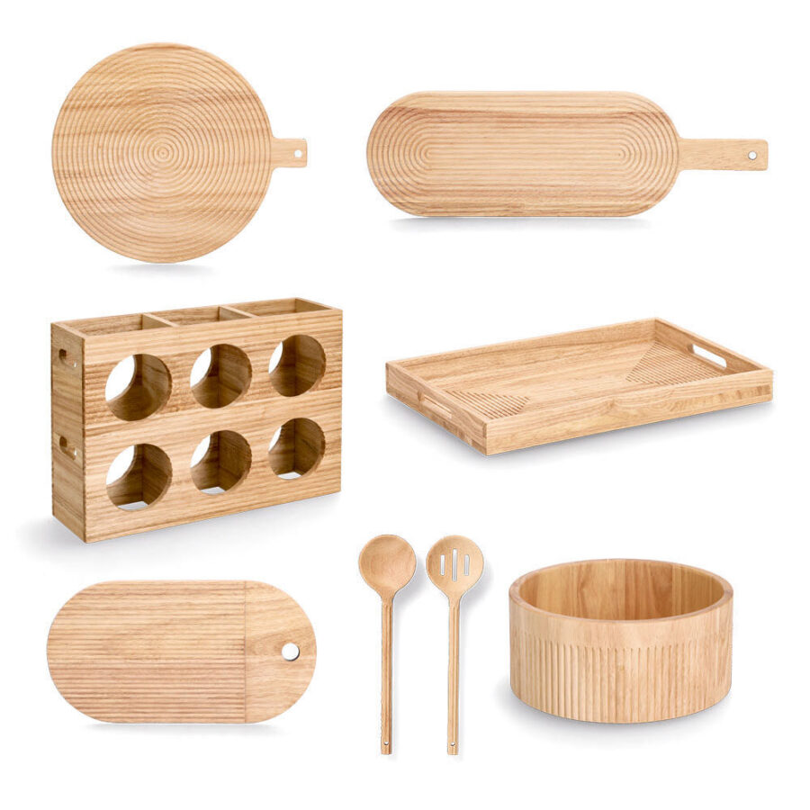 Salatbesteck-Set "Stripes", 2-tlg., Gummibaum