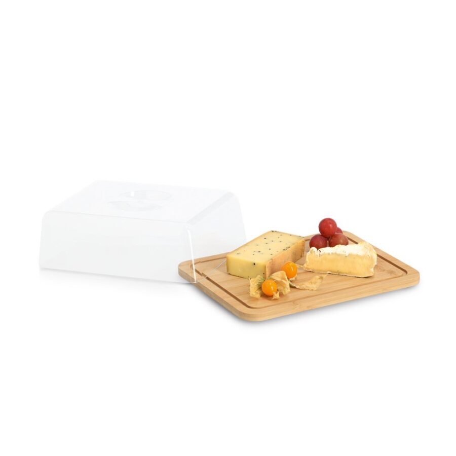 Käseglocke mit Haube, Bambus/Kunststoff