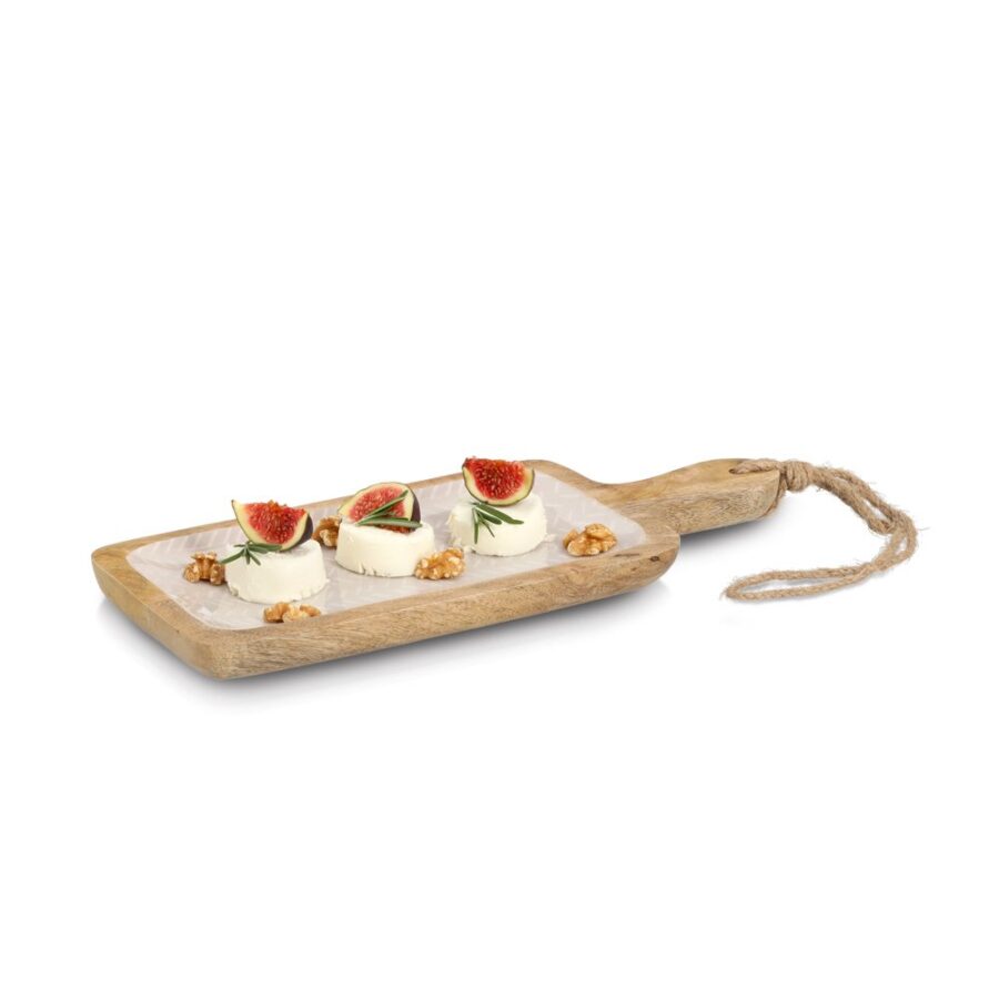 Servierbrett, Mangoholz, beige