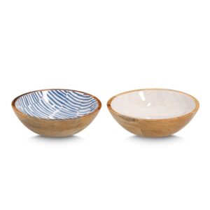 Schale, Mangoholz, blau