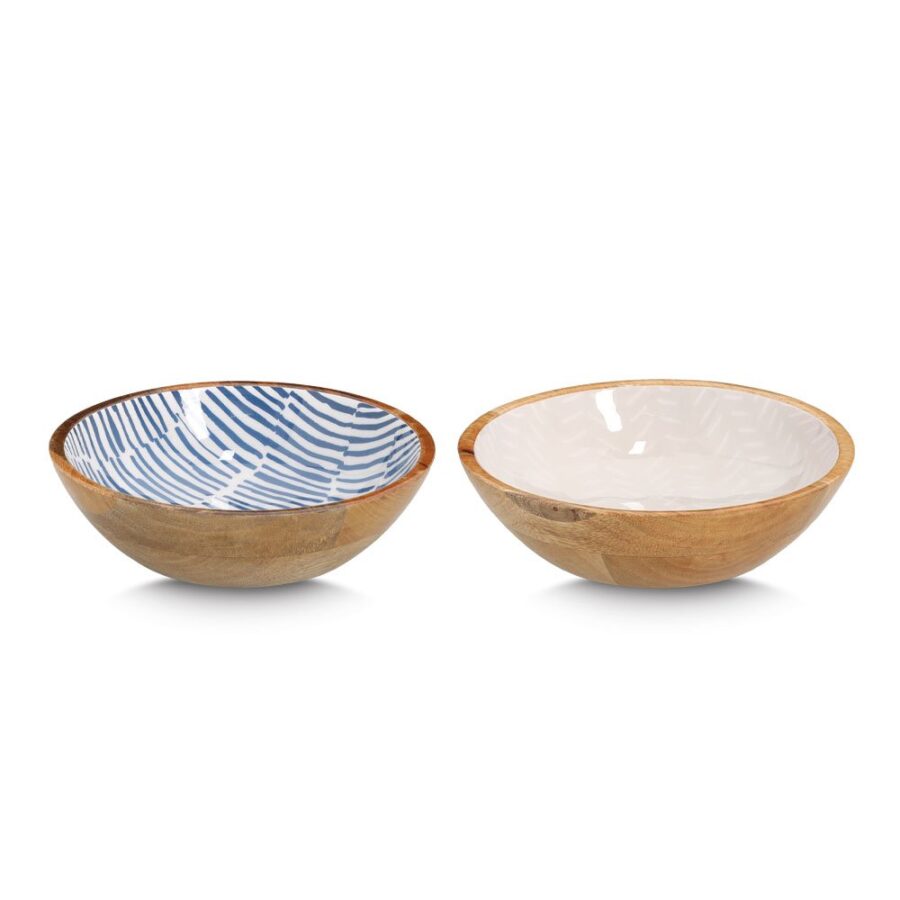 Schale, Mangoholz, blau