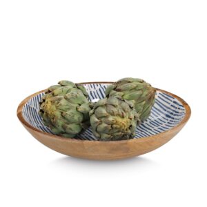 Schale, Mangoholz, blau