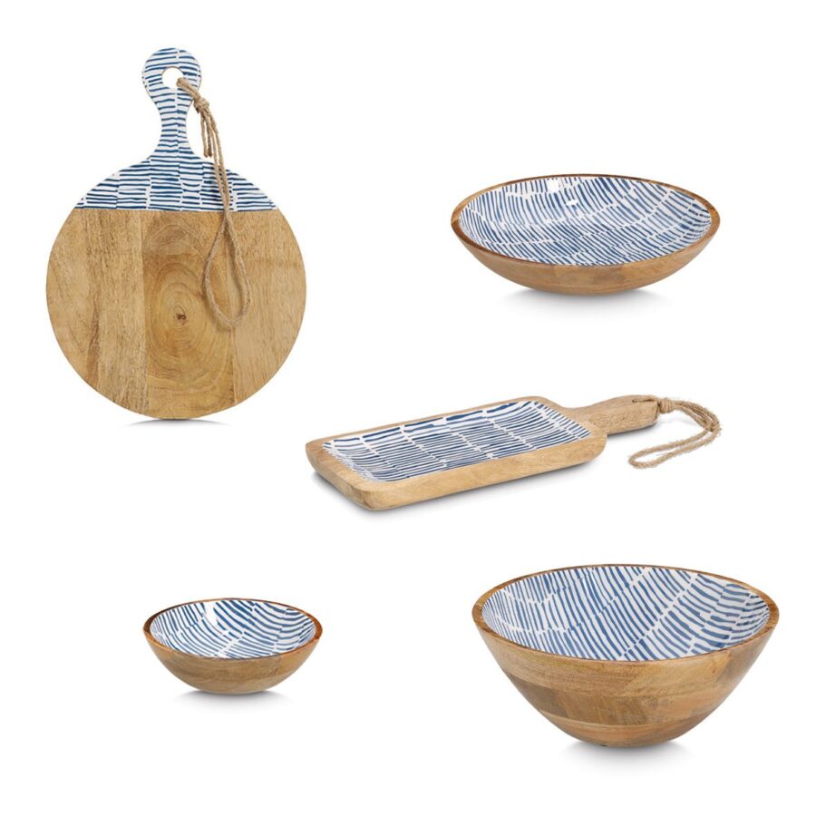 Schale, Mangoholz, blau