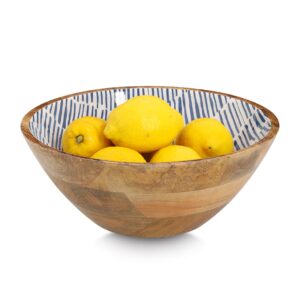 Schale, Mangoholz, blau