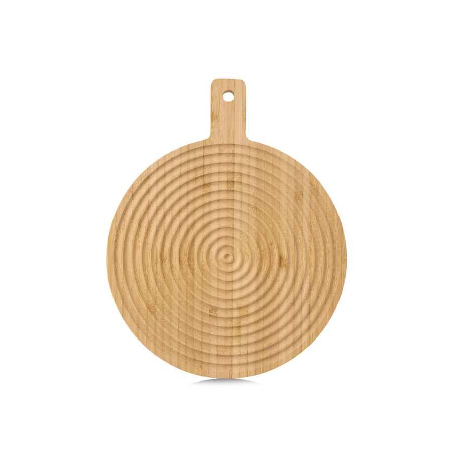 Schneide-/Servierbrett mit Griff "Stripes", Bambus