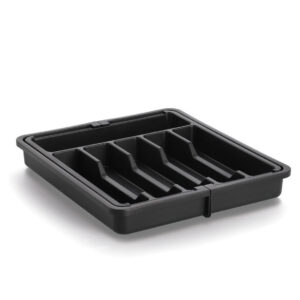 Besteckkasten, ausziehbar, Kunststoff, schwarz