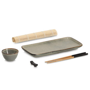 Sushi-Set, 5-tlg., Steingut/Bambus