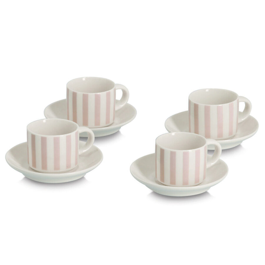Espresso-Set "Stripes", 8-tlg., Porzellan, beige/
