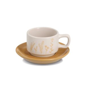 Espresso-Set "Flowers", 8-tlg., Steingut