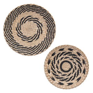 Dekoteller, Papier-/Rohrkolbengeflecht,