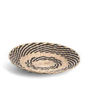 Dekoteller, Papier-/Rohrkolbengeflecht,