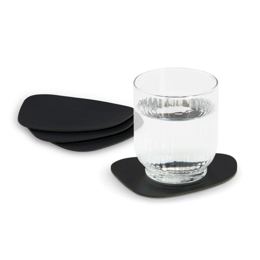 Glasuntersetzer-Set "2 tone", 4-tlg., Kunstleder,