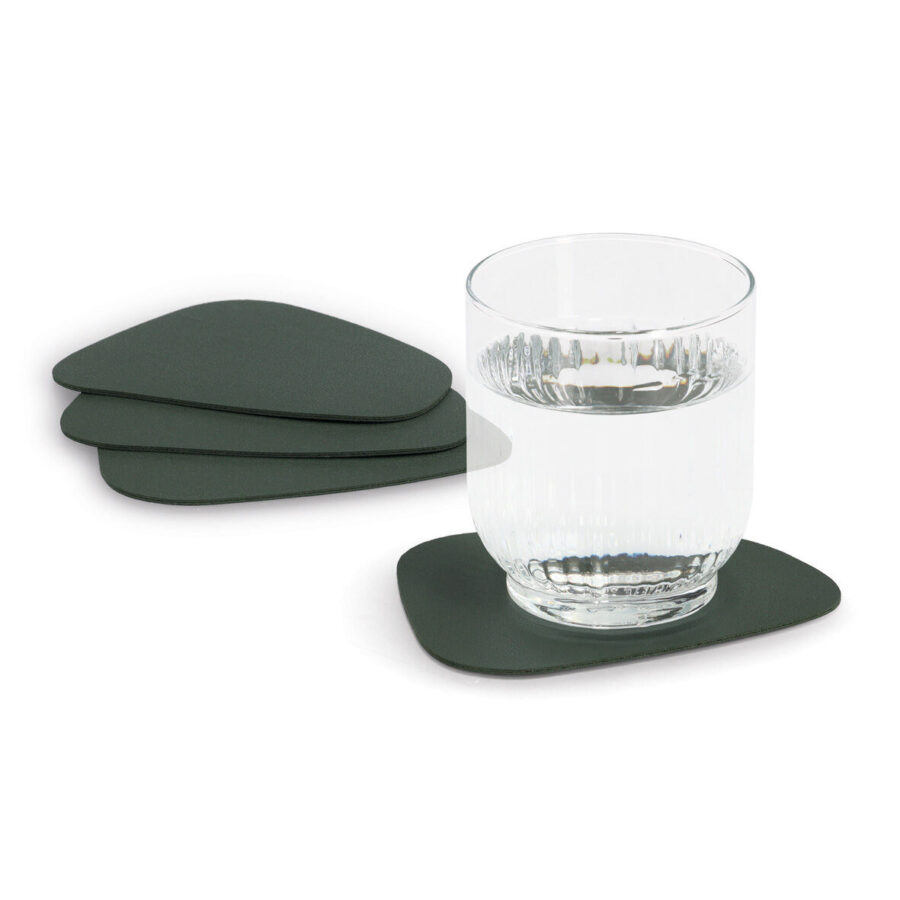 Glasuntersetzer-Set "2 tone", 4-tlg., Kunstleder,