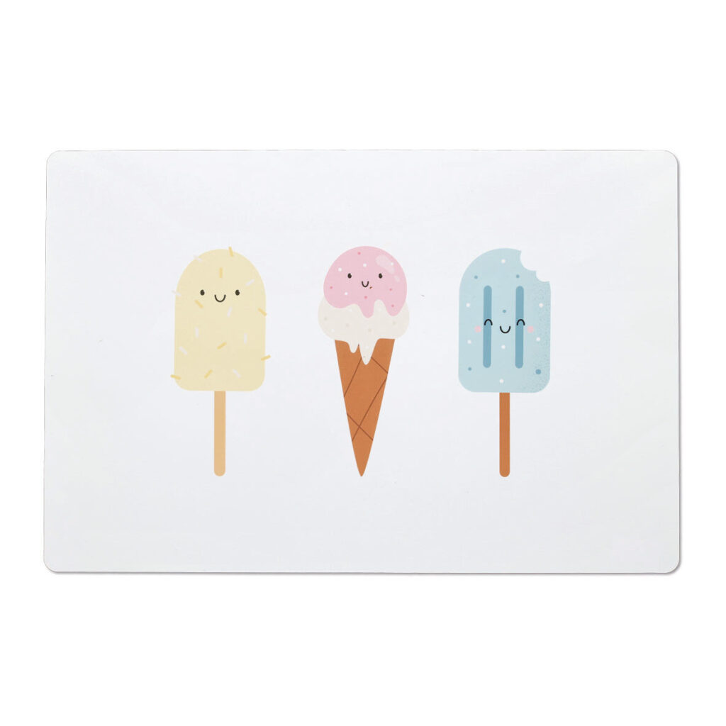 Platzset "Ice cream", Kunststoff, weiß