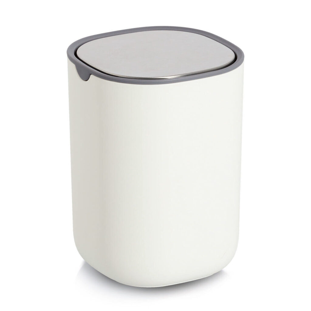 Tischabfalleimer, Kunststoff/Edelstahl, weiß