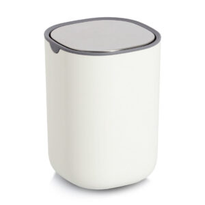 Tischabfalleimer, Kunststoff/Edelstahl, weiß
