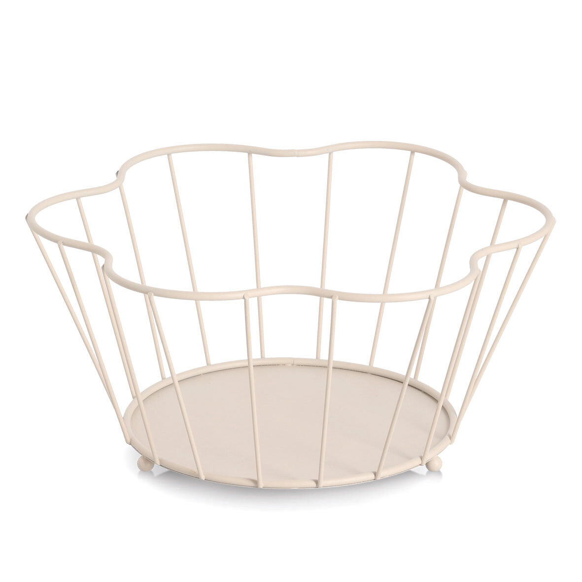 Obstkorb, Metall, beige