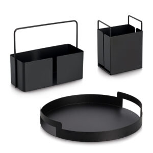 Utensilienhalter, Metall, schwarz