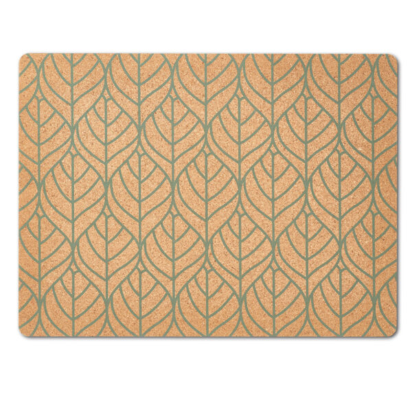 Platzset "Graphic Leaves", Kork, salbei