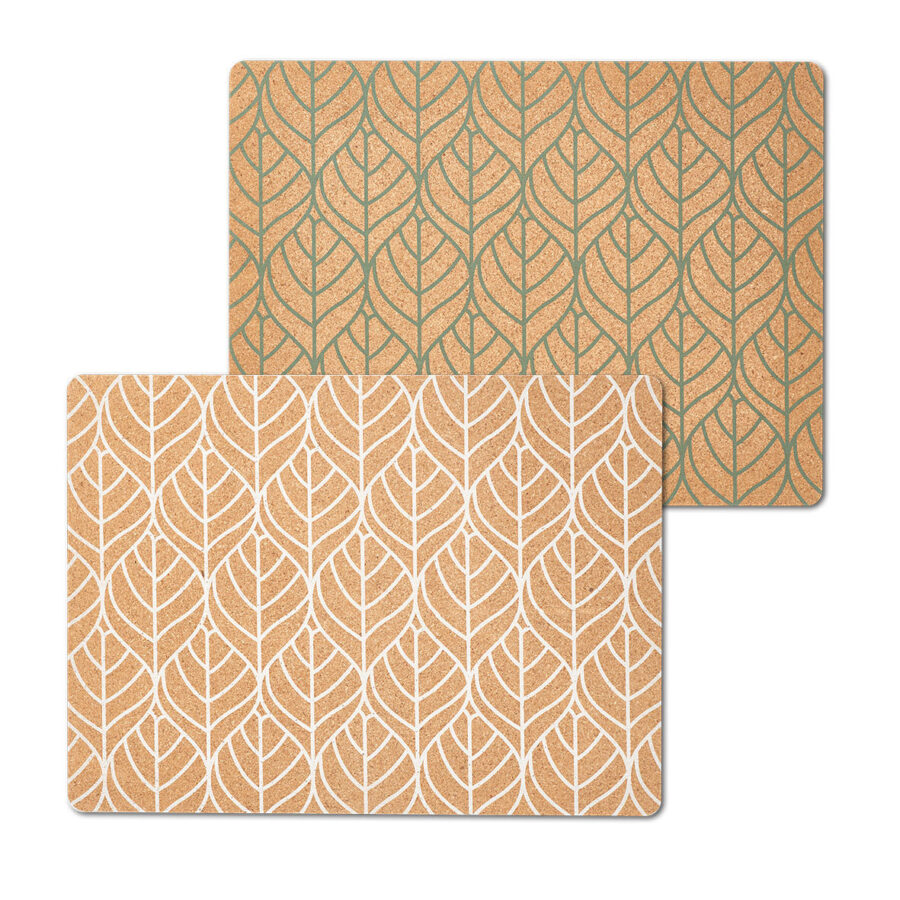 Platzset "Graphic Leave", Kork, weiß – Ansicht 3