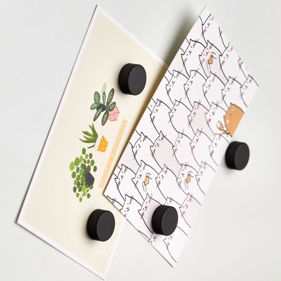 Magnet-Set, 4-tlg., extra stark, Metall, schwarz – Ansicht 3