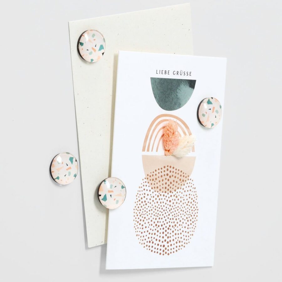 Magnet-Set "Terrazzo", 4-tlg., Kunststoff/Glas – Ansicht 2