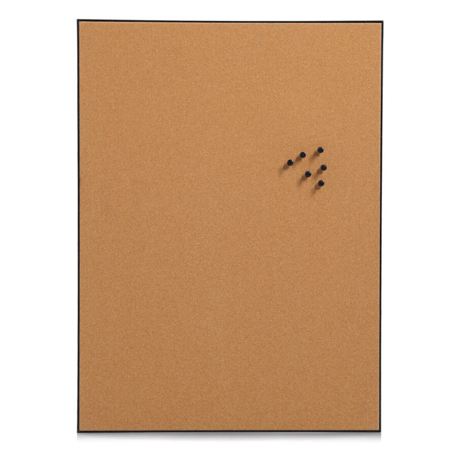 Pinboard, Kork/MDF/Kunststoff, schwarz