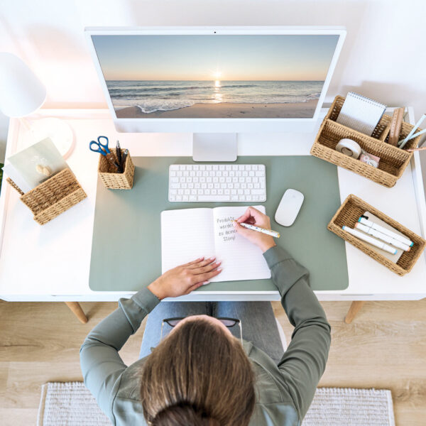 Schreibtischunterlage, Kunstleder, mint – Lifestyle 1