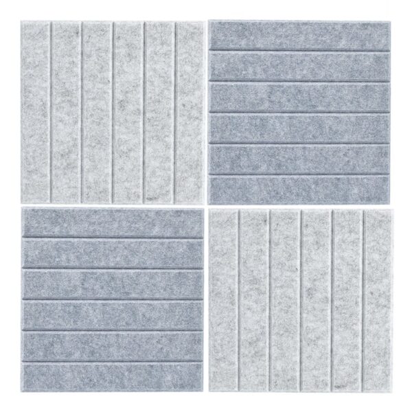 Pinboard-Set, 4-tlg., Filz, hellgrau/