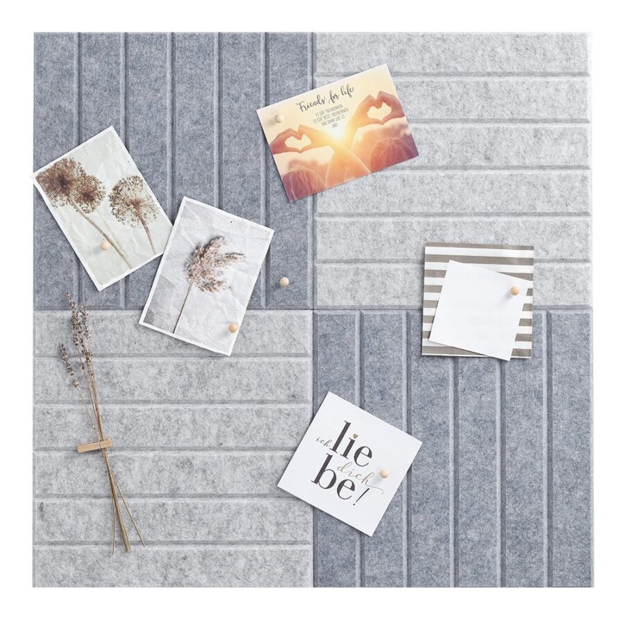 Pinboard-Set, 4-tlg., Filz, hellgrau/ – Ansicht 5