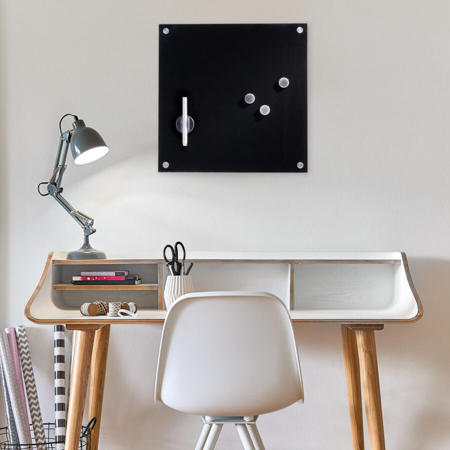 Memoboard, Glas, schwarz – Lifestyle 1