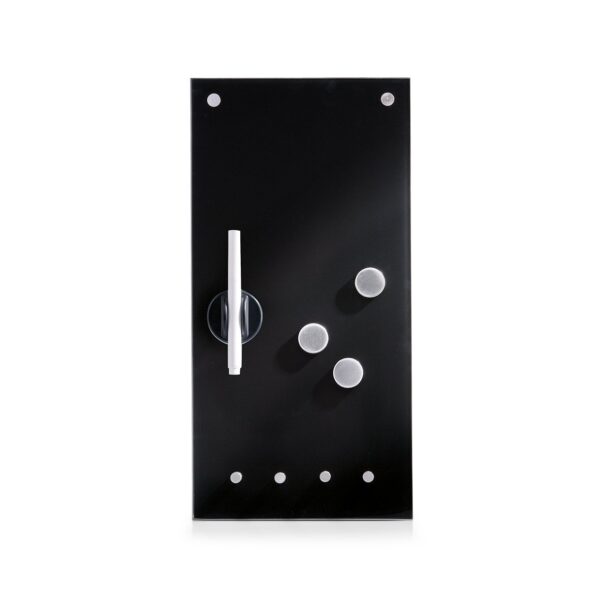 Memoboard m. Haken, Glas, schwarz