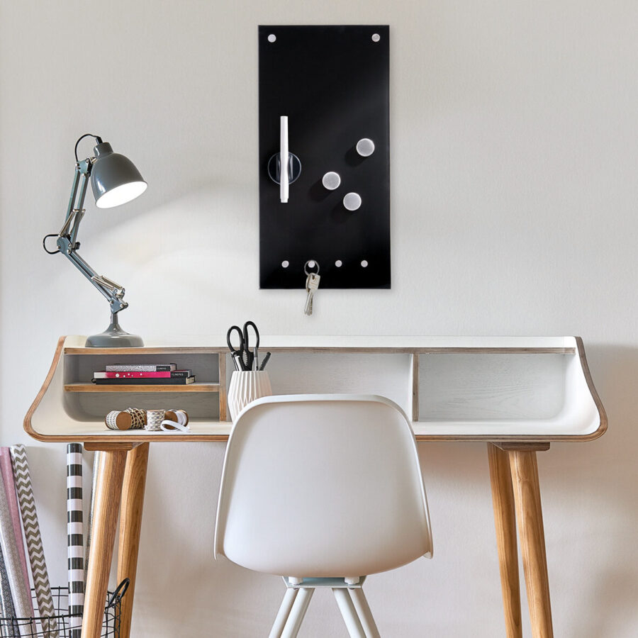 Memoboard m. Haken, Glas, schwarz – Lifestyle 1