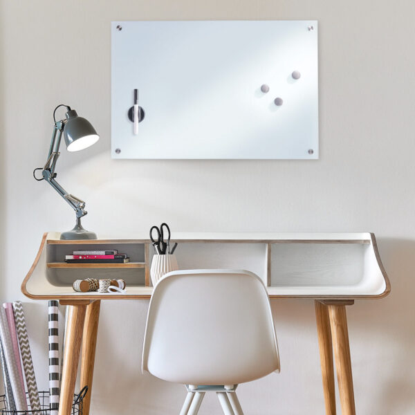 Memoboard, Glas, weiß – Lifestyle 1